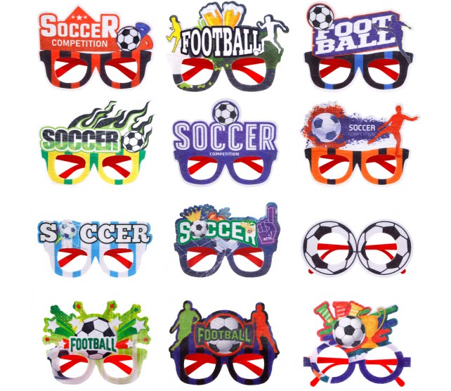 Football Themed Funny Designed kids Eyeglasses party props 12Pcs