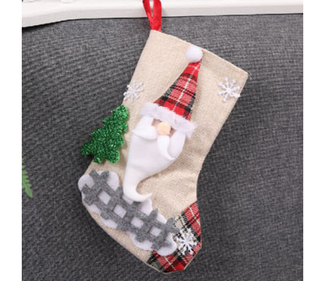 Christmas Stockings Treat Bags for Holiday Decoration (CREAM)