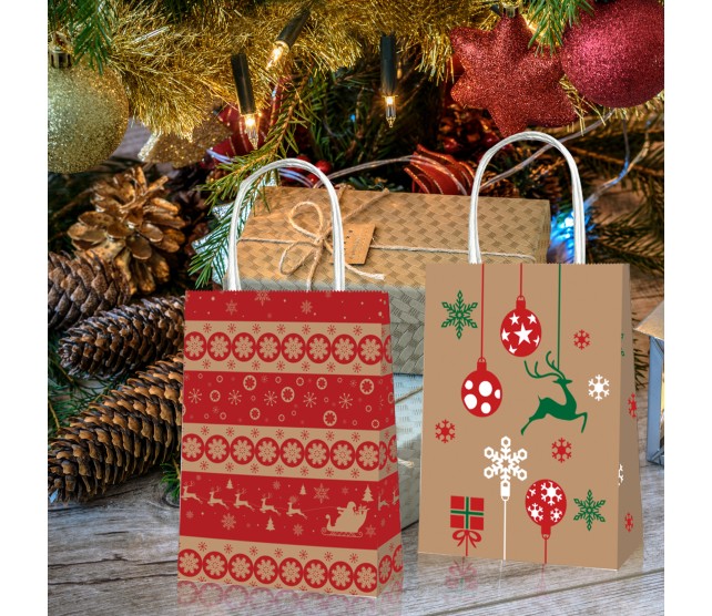 Christmas Gift Bags with handle 12pcs