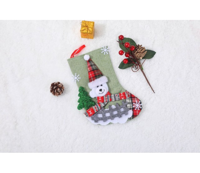 Christmas Stockings Treat Bags for Holiday Decoration (Green)