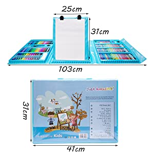 SUPER MÉGA COFFRET D’ART 208 PIÈCES 6 Kids art set dimensions