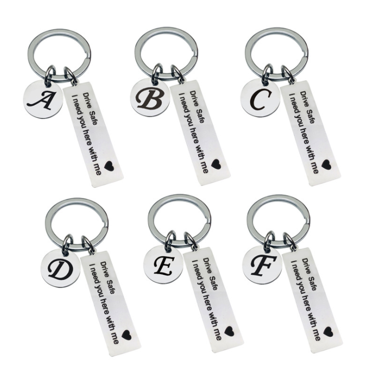 Drive Safe Key Chain 26 Letter Keychain Drive Safe I Need You Here with Me Present Gift For Driver